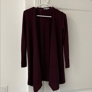 American Eagle Outfitters Open-Front Cardigan - Burgundy